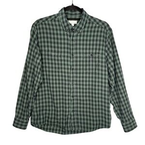 ASH & ERIE Green Black Buffalo Check Plaid Button Down Shirt Mens MED Slim Fit